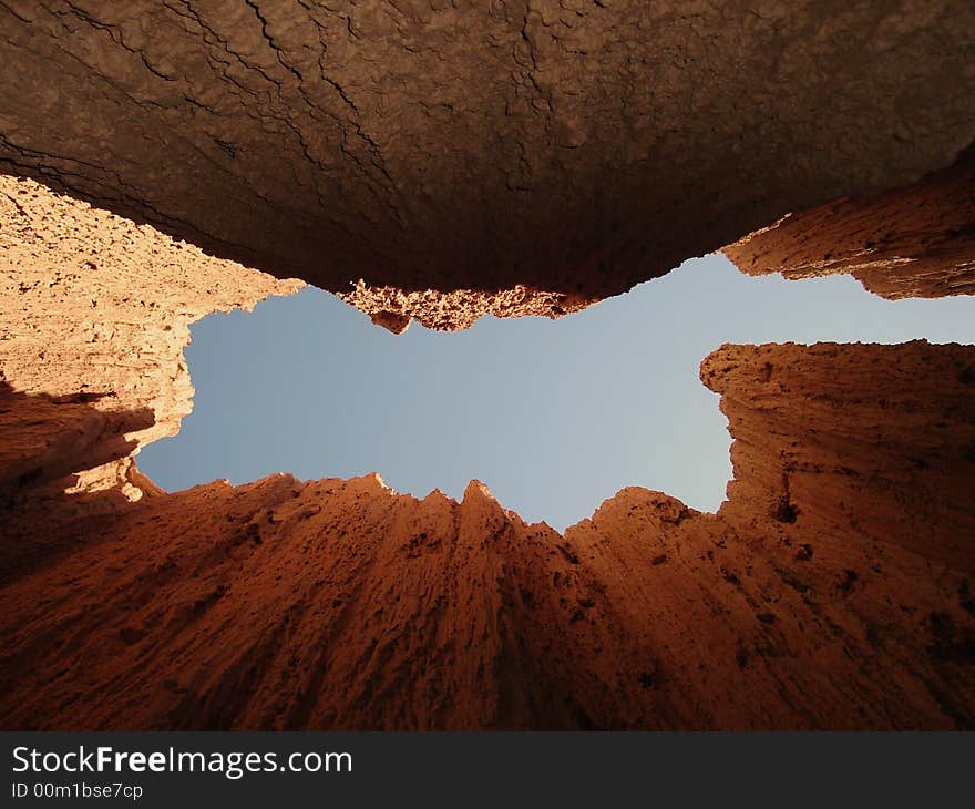 The picture taken in Cathedral Gorge State Park.