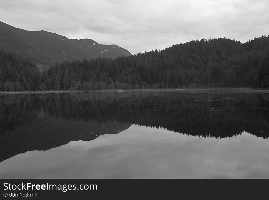 Reflection of the mountain on the lake. Reflection of the mountain on the lake