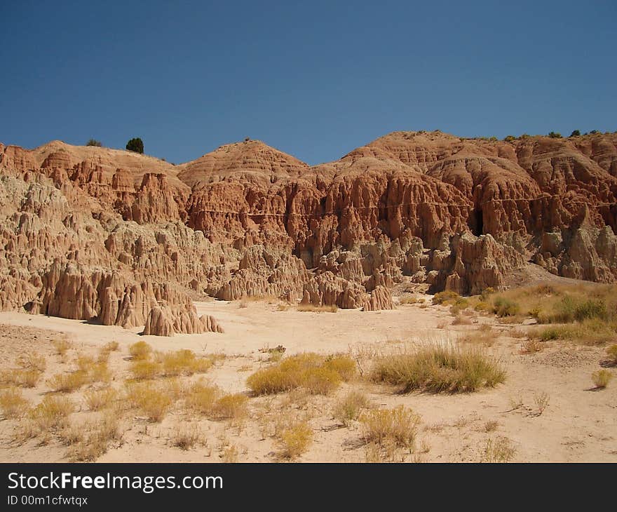 The picture taken in Cathedral Gorge State Park located in Nevada.