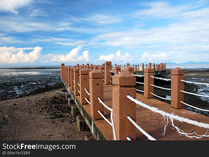 Focus a port jetty image at malaysian #