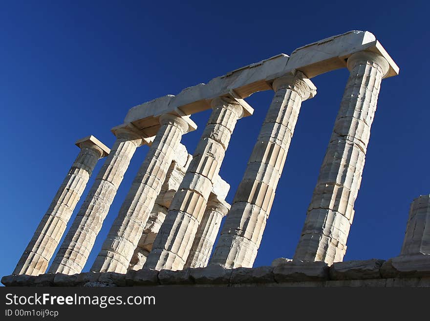 Part of the Temple of Poseidon, Sunio, Greece. Part of the Temple of Poseidon, Sunio, Greece