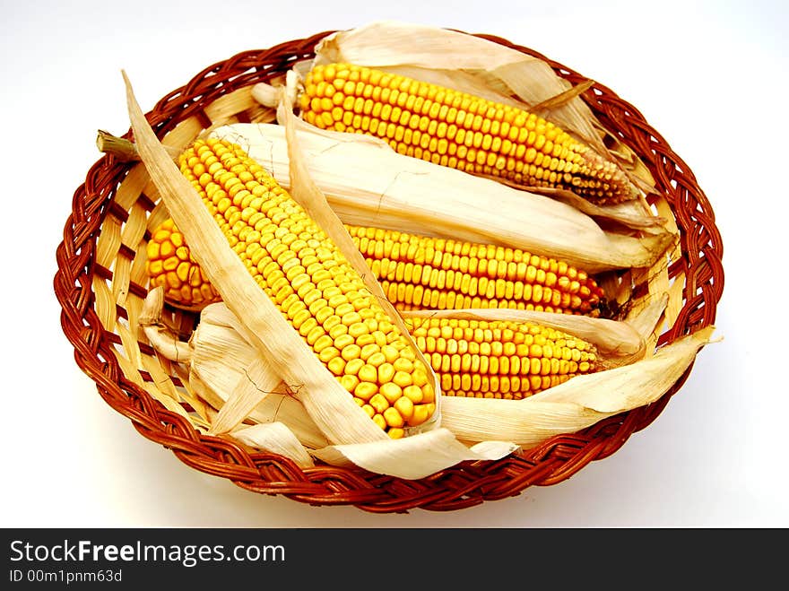 Detail basketful of corn