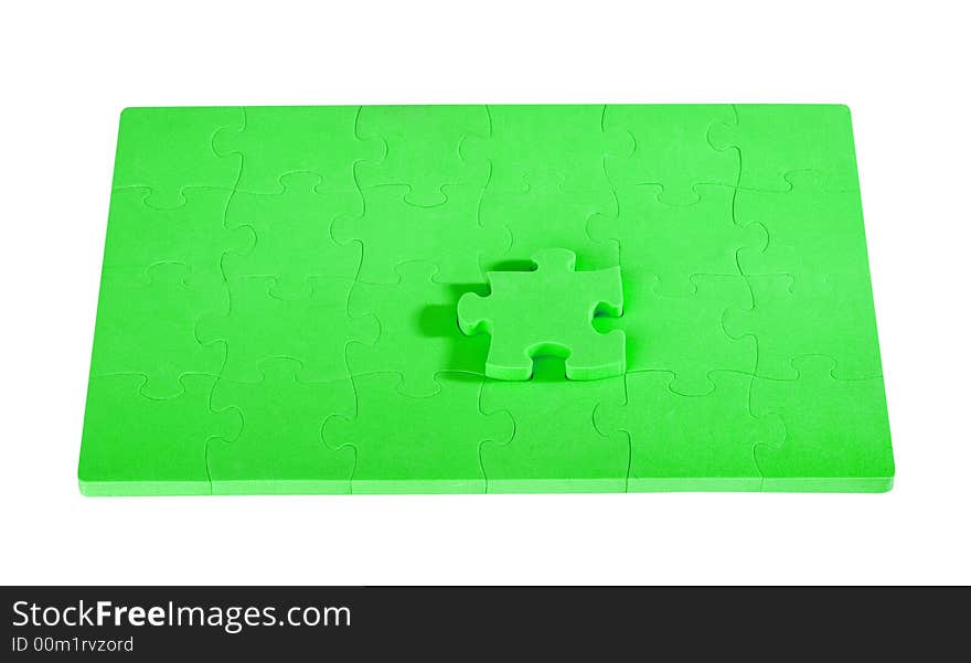 Jigsaw puzzle on white background. Jigsaw puzzle on white background