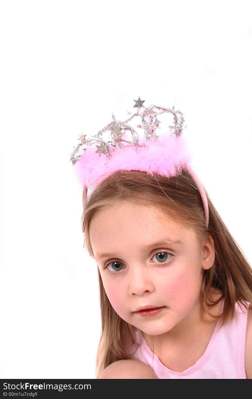 Nice young girl on the white background