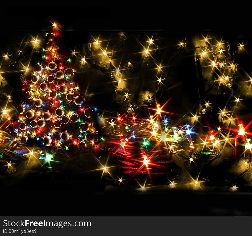 Xmass color ligts on the black background. Xmass color ligts on the black background