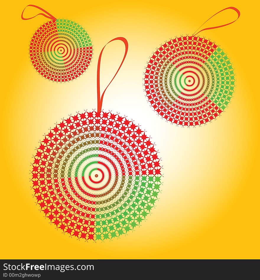 Digital vector illustration of abstract christmas bulbs