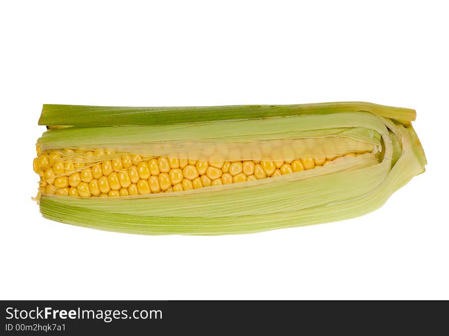 Fresh corn isolated on a white background. Fresh corn isolated on a white background