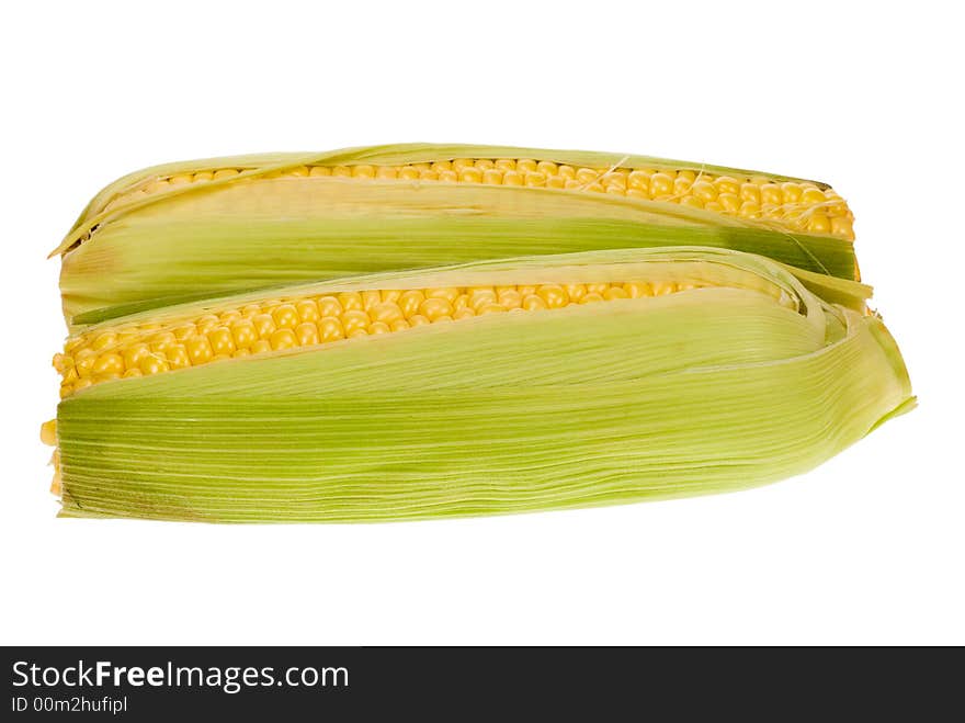 Fresh corn isolated on a white background. Fresh corn isolated on a white background