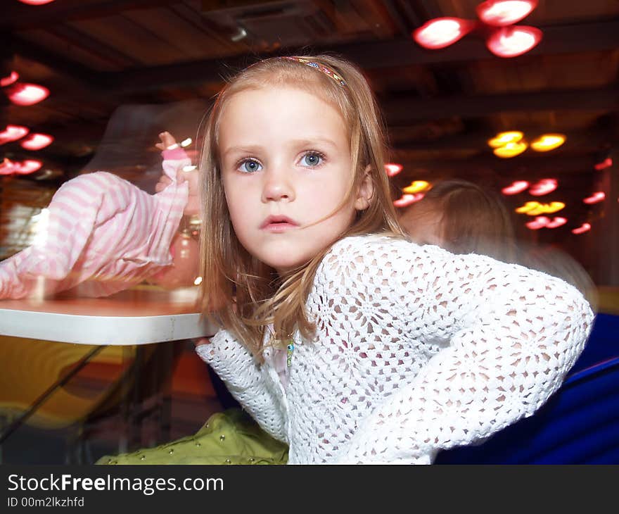 Little girl playing with toys. Little girl playing with toys