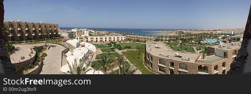 VIew from the Red sea from a hotels's window. VIew from the Red sea from a hotels's window