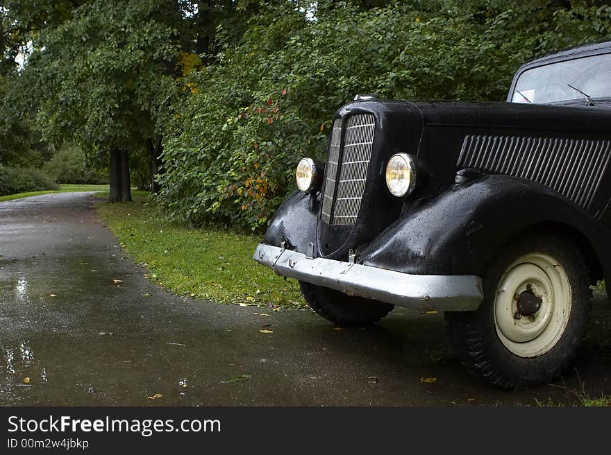 The old car in the park