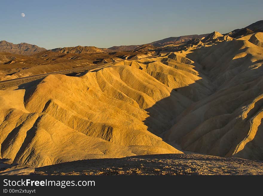 A beautiful and well-known part of Death valley Zabriskie-point. A beautiful and well-known part of Death valley Zabriskie-point.