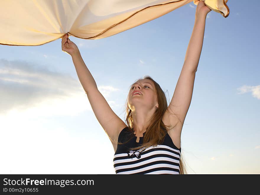 The girl and a wind