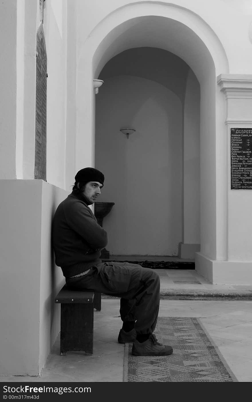 Man in church