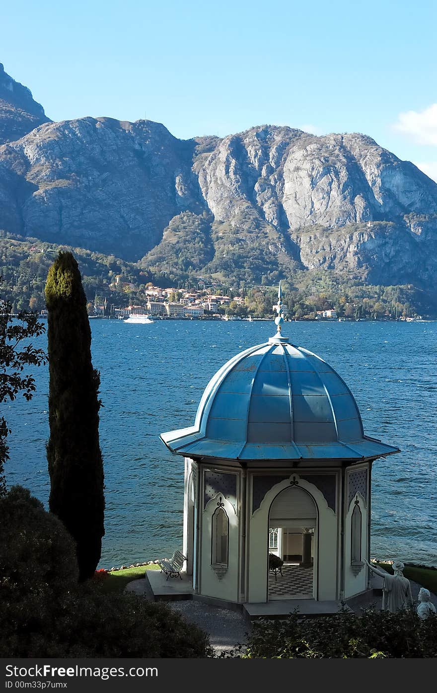 Garden of italian villa on Como lake, Italy. Garden of italian villa on Como lake, Italy.