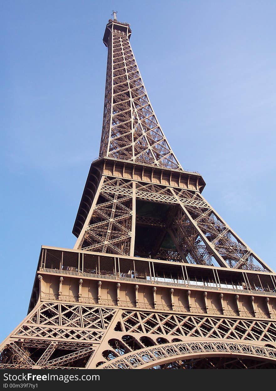 I took this photo of the Eiffel Tower when I visited Paris. It was a beautiful day and I didn't care how long I had to wait to get to the top level.