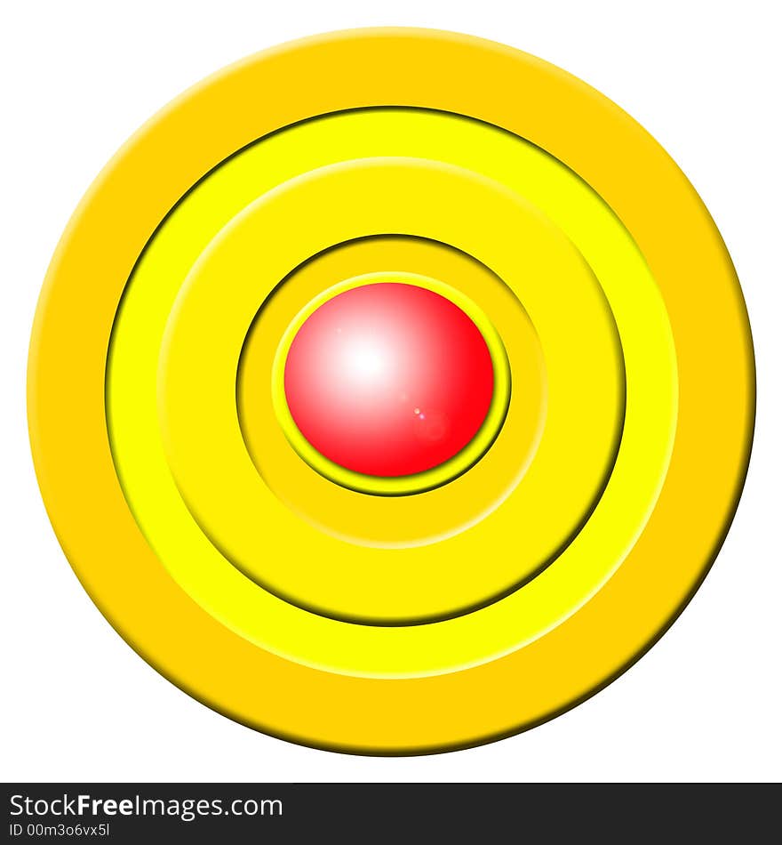 Plastic golden buzzer with a red plastic button. Plastic golden buzzer with a red plastic button