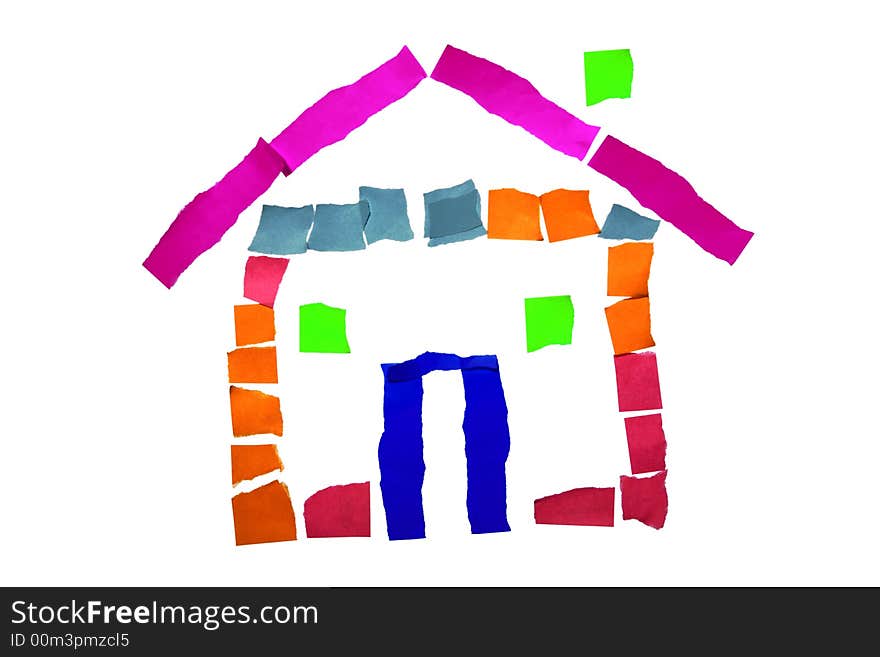 House from paper on white background