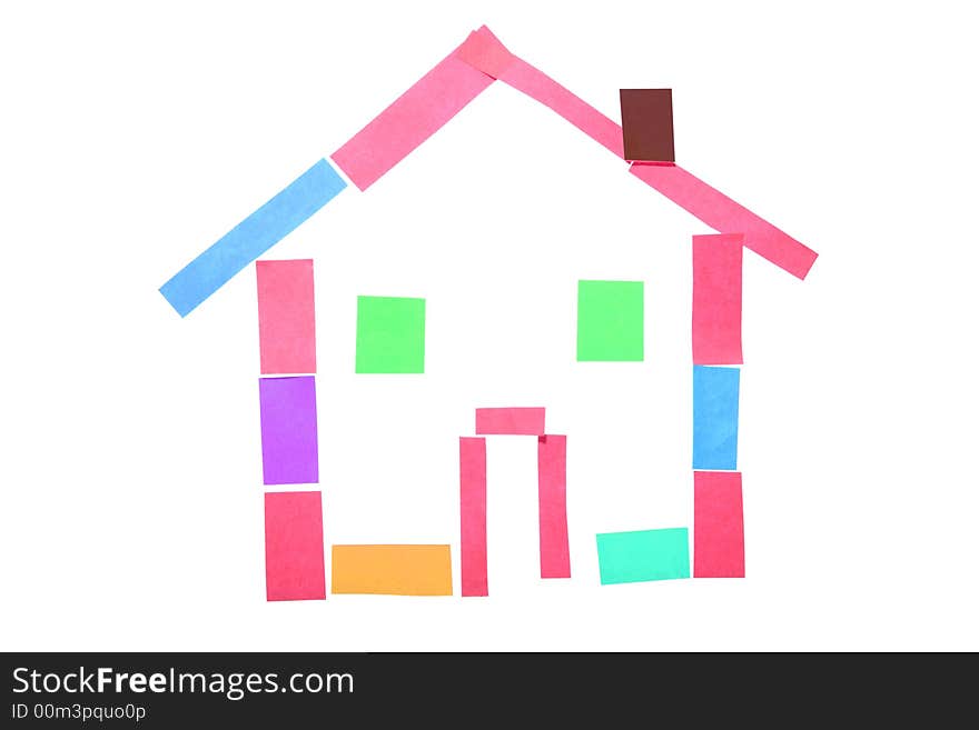 House from paper on white background