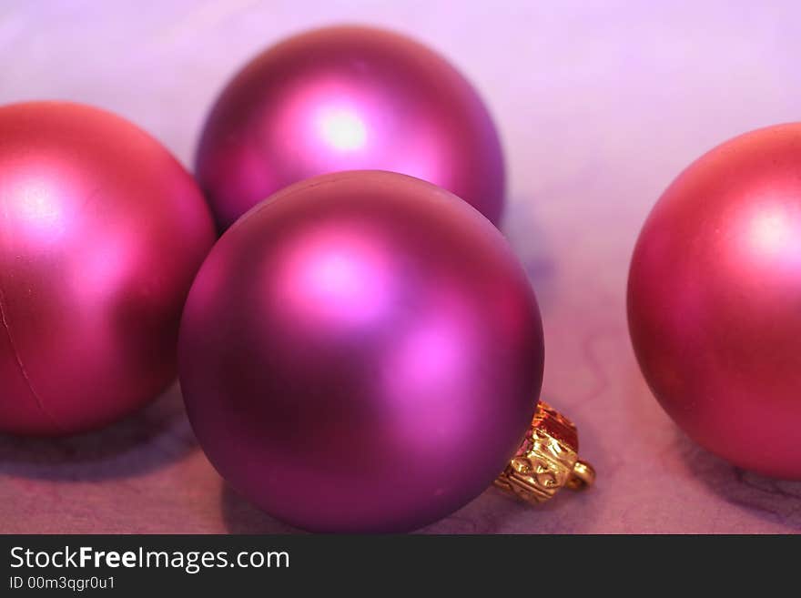 Pink and purple christmas baubles ,christmas decoration