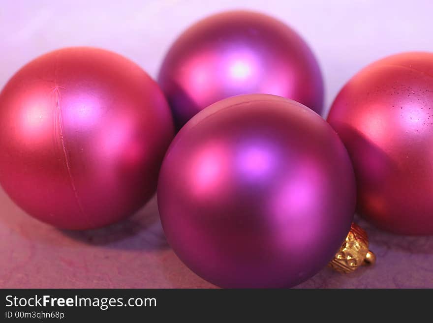 Pink and purple christmas baubles ,christmas decoration