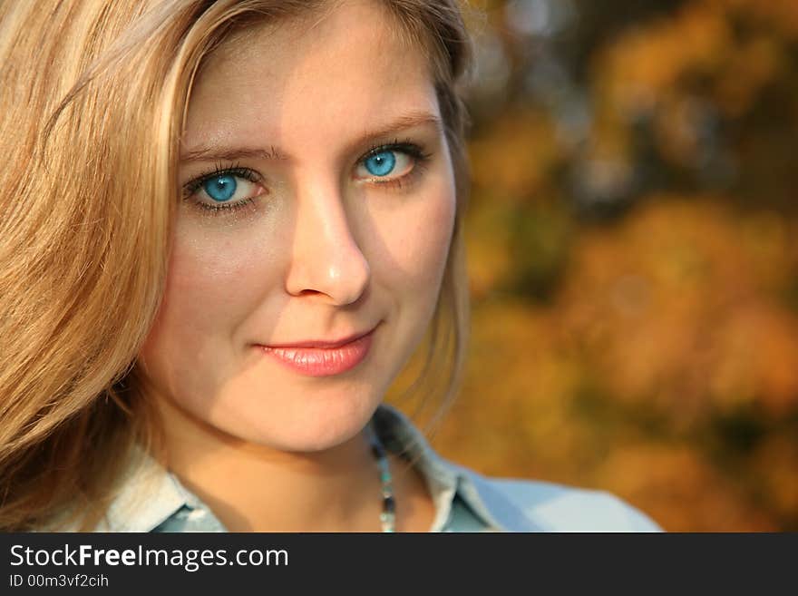 Blue-eyed girl portrait