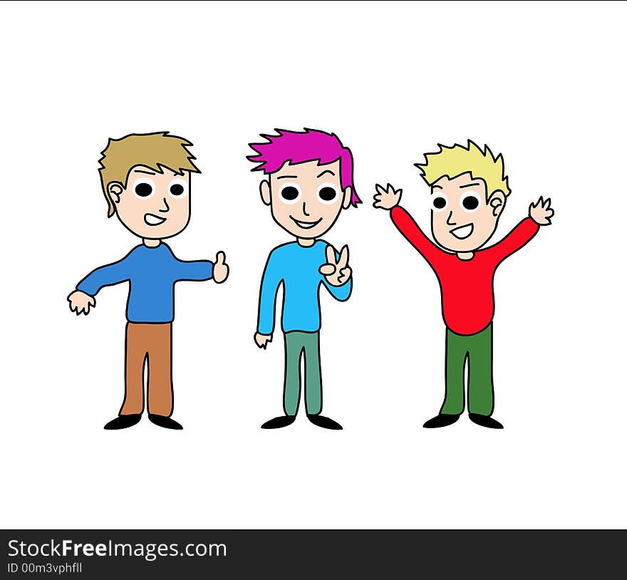 Kids cartoon on a white background