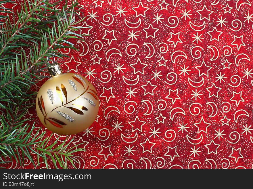 Red christmas background with decoration. Red christmas background with decoration