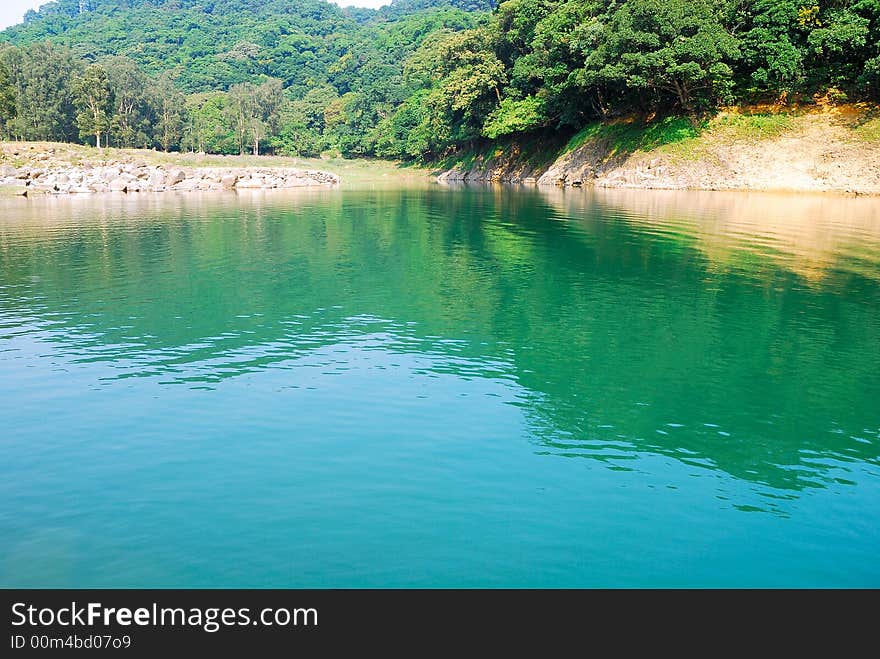 The reservoir in Hong Kong Shing Mun Country Park