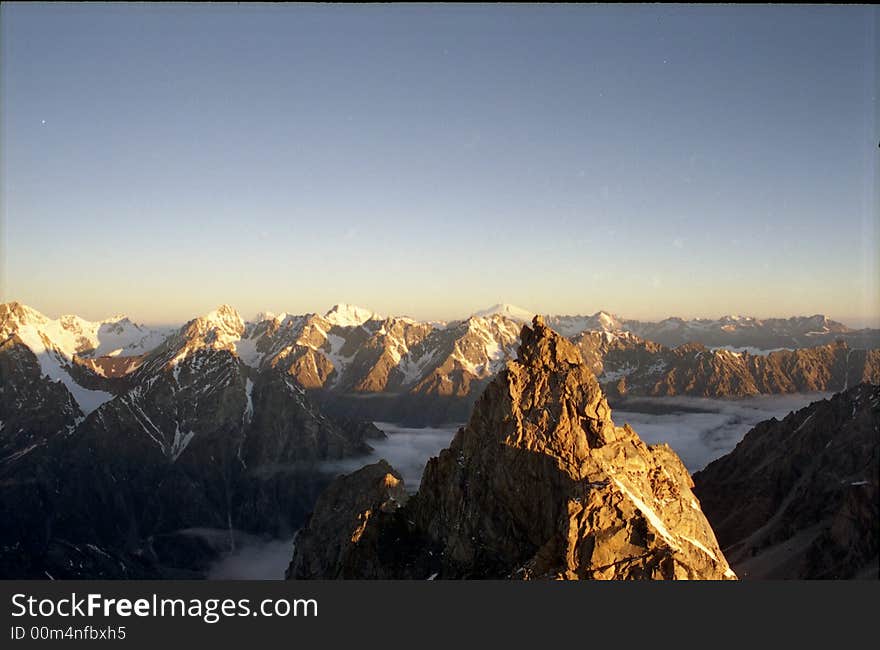 Good panoramic view of Kavkaz mountains. Good panoramic view of Kavkaz mountains