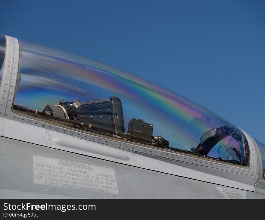 F18 canopy on blue sky