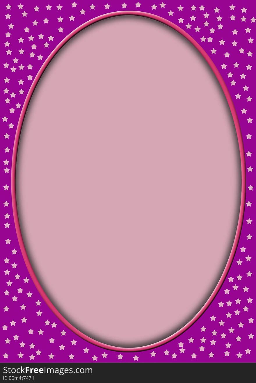 Pink Oval With Stars Around