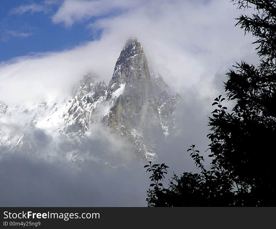 First vieuw on the alps near Chamonix, France. First vieuw on the alps near Chamonix, France