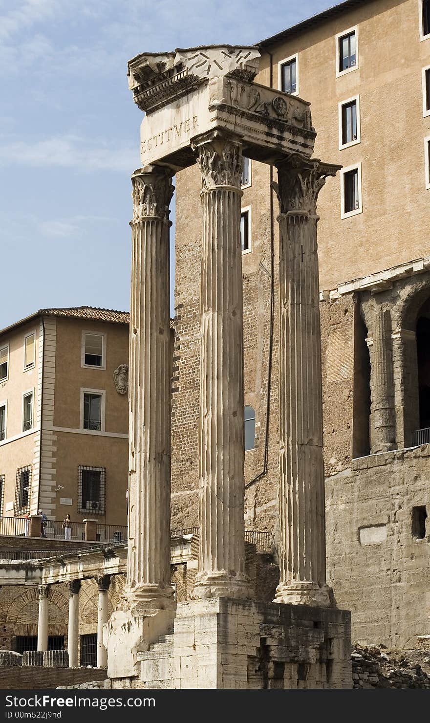 Old temple column in rome