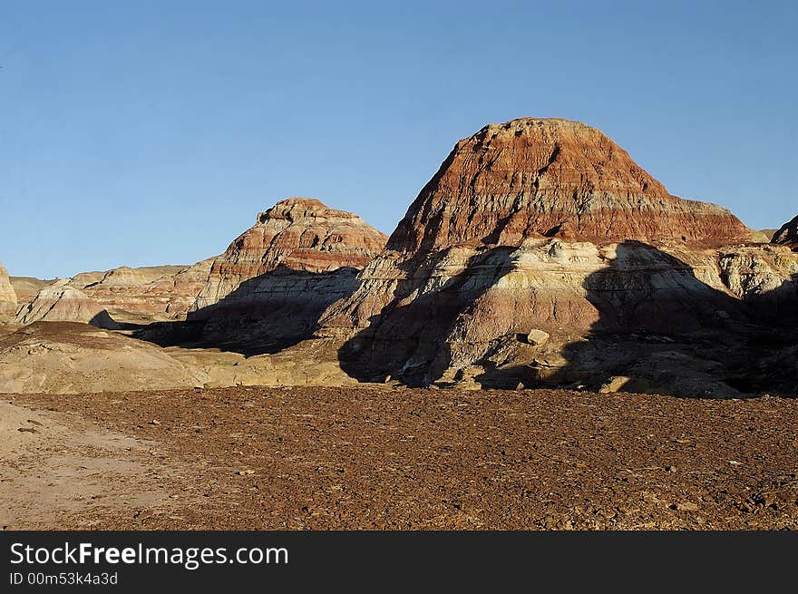 Rocky hill with iron substances