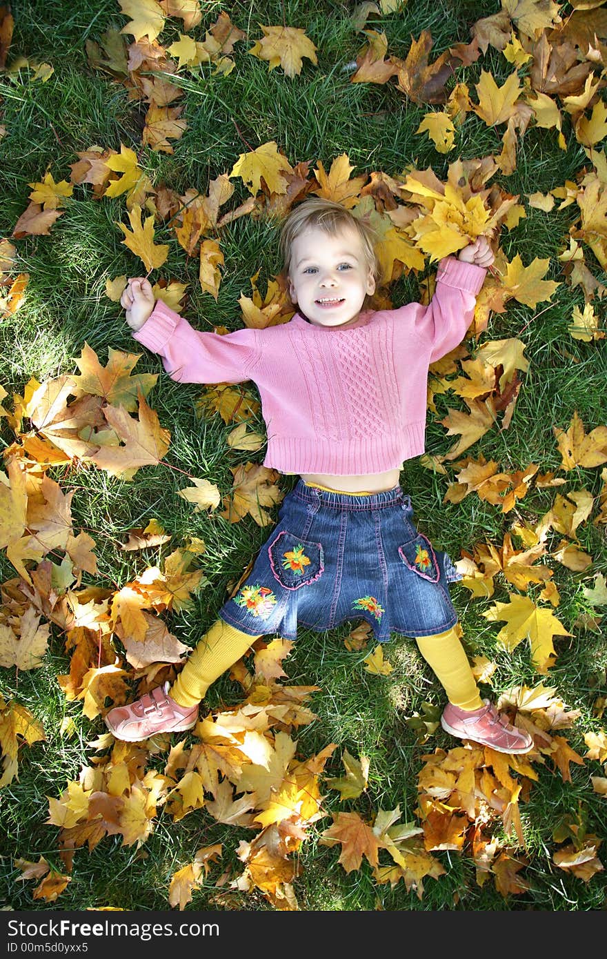 Girl lies on the grass. Girl lies on the grass