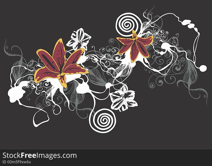 Illustration of a floral background