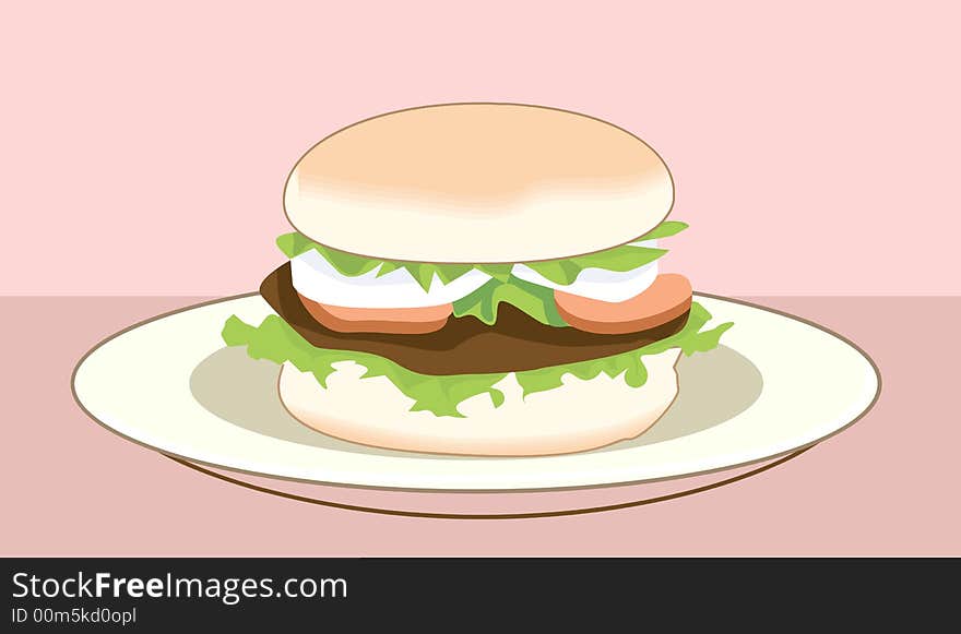 Burger on plate