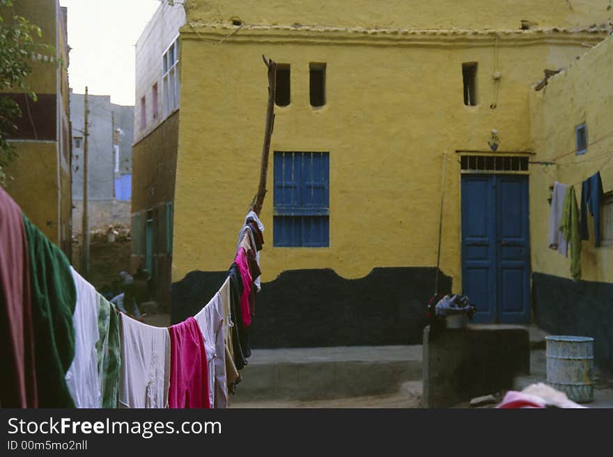 Clothes out of nubian house