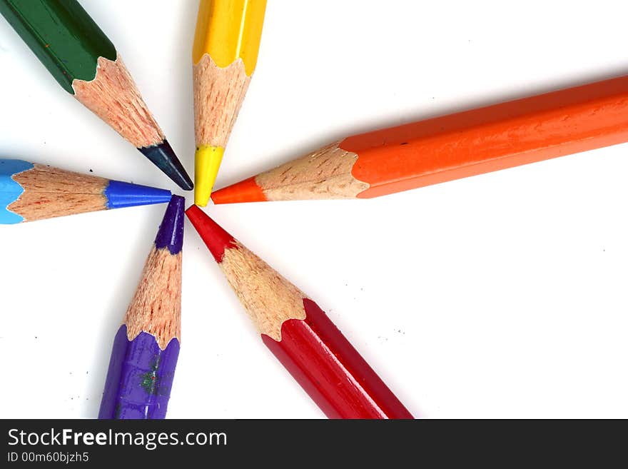 Pencil Shavings isolated in white background