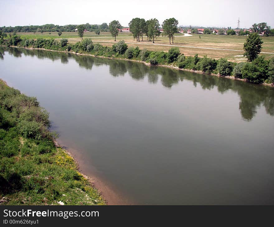 River Sava landscape near Zagreb, Croatia.  Beautiful nature and clean water. Paradise for those who seek untouched nature to relax. River Sava landscape near Zagreb, Croatia.  Beautiful nature and clean water. Paradise for those who seek untouched nature to relax.