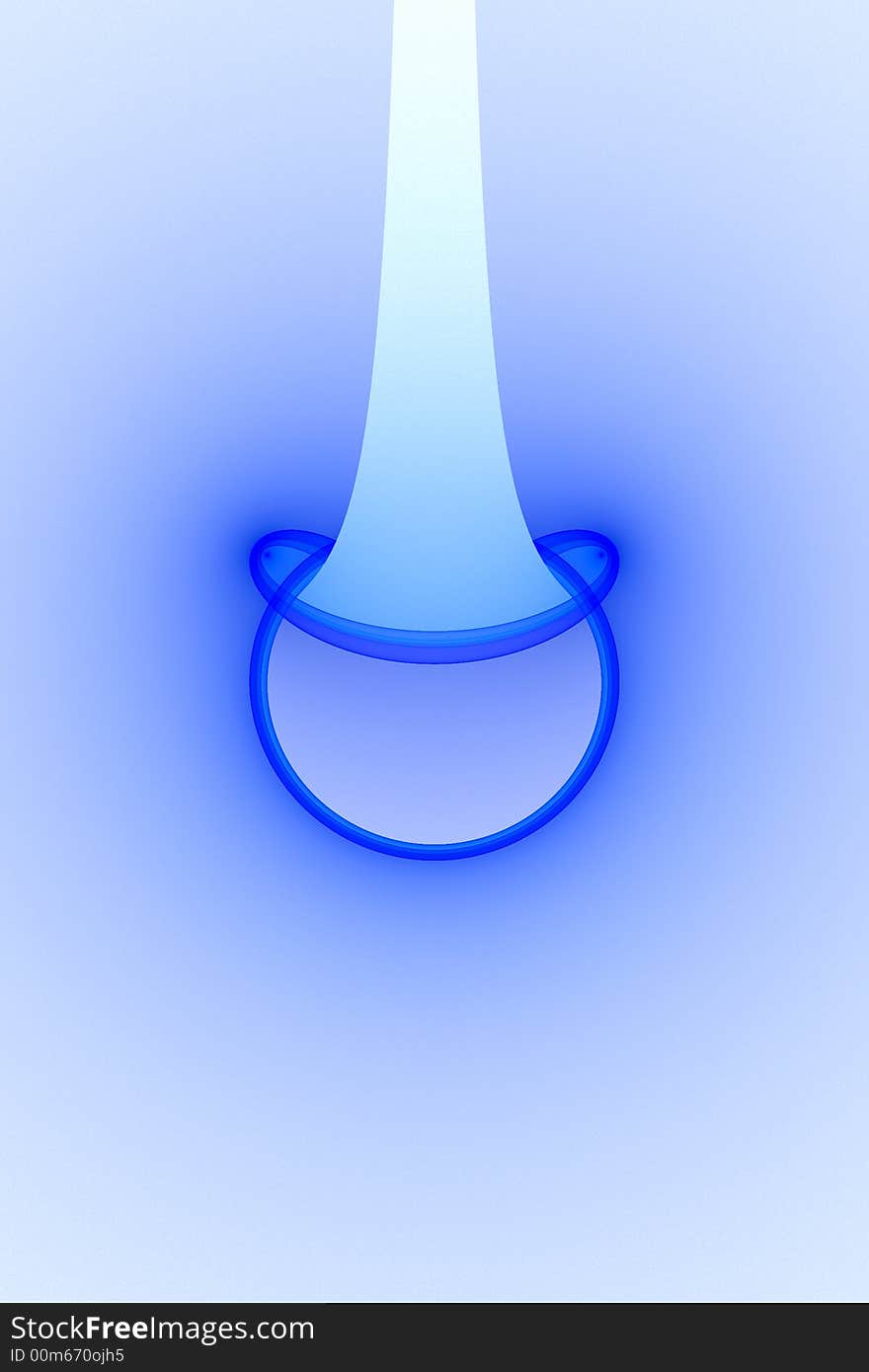 A blue drop falling down over white