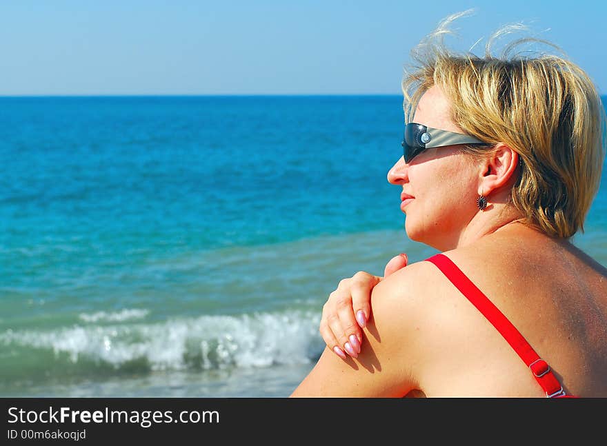 The woman and sea