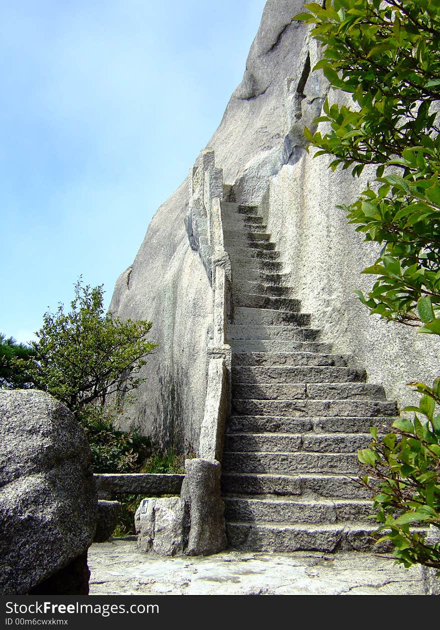 Stone stair on Yellow Mountain