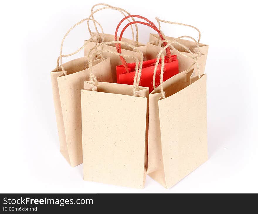 Bags for purchases on a white background. Bags for purchases on a white background.