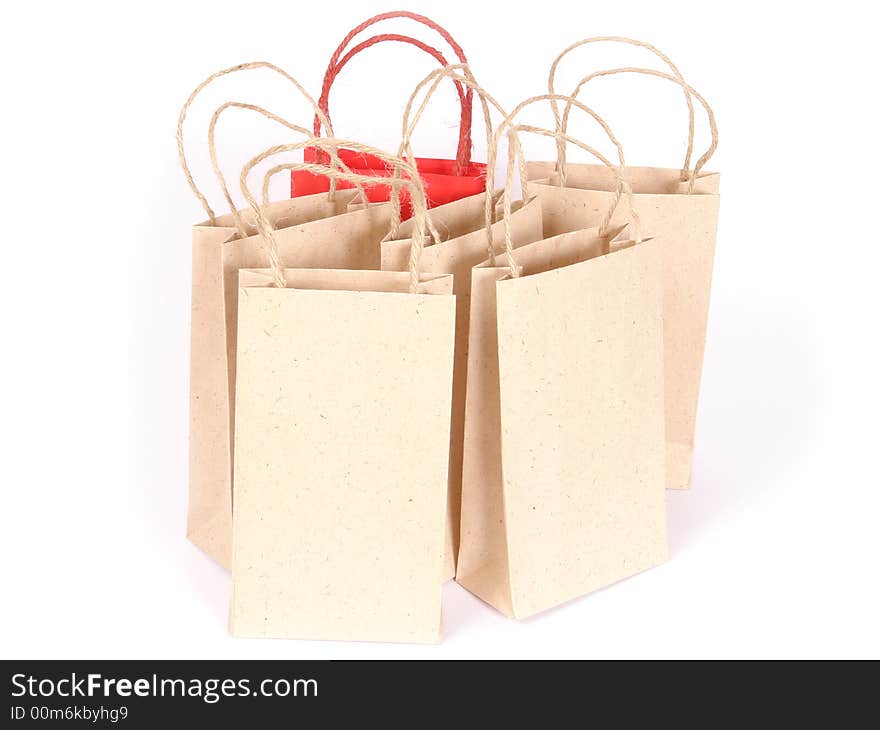 Bags for purchases on a white background. Bags for purchases on a white background.