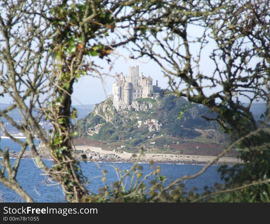 St. Michaels Mount through the trees