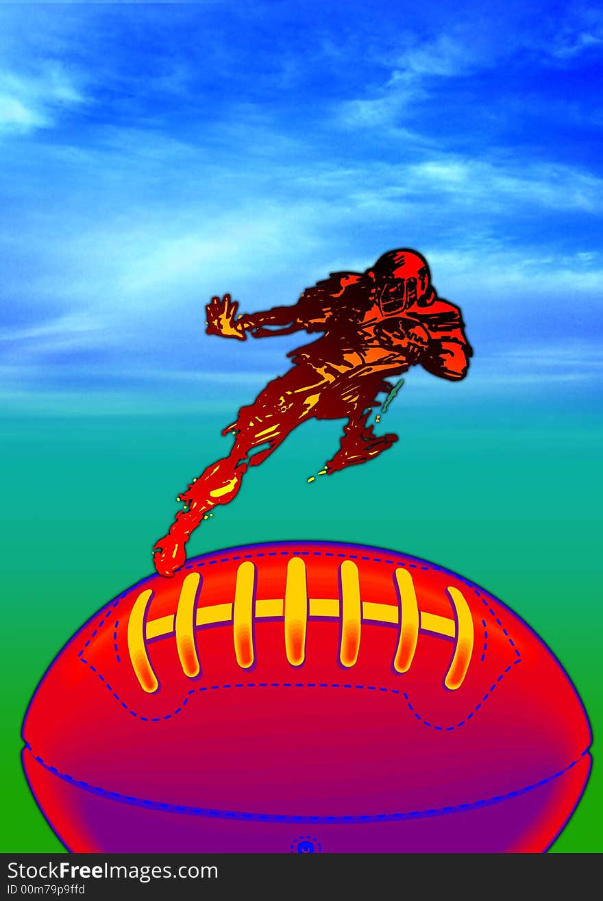 American football protective with ball,. American football protective with ball,