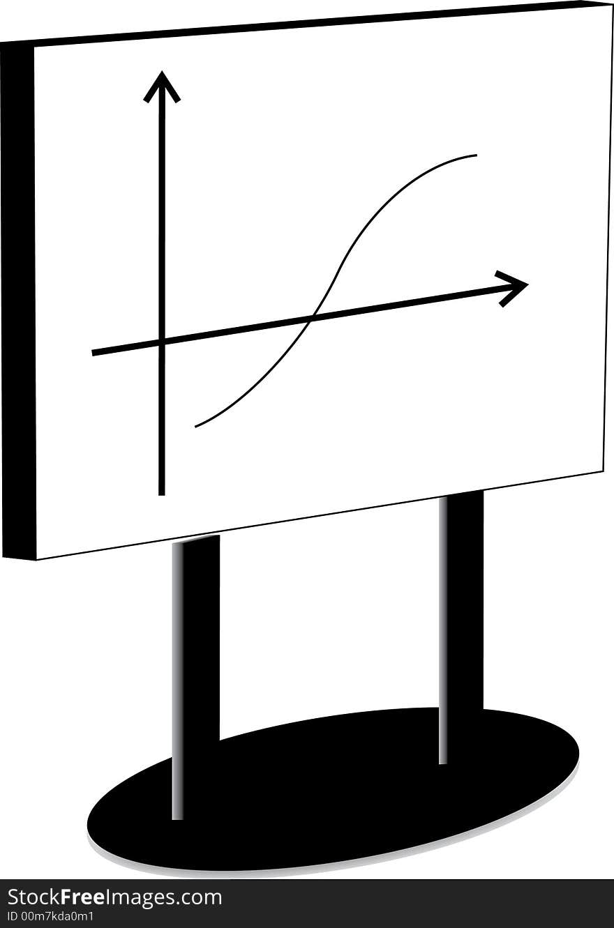 Illustration of a white board with graph