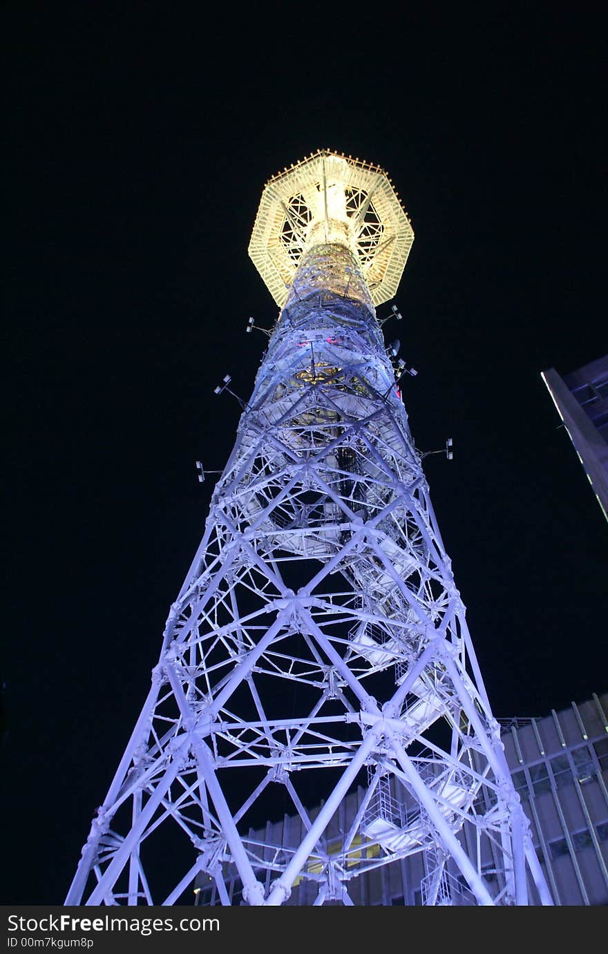 The television tower at night